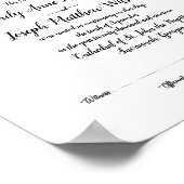 Poster Mariage du certificat de mariage moderne Keepsaké (Coin)