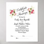 Poster Mariage du certificat de mariage moderne Keepsaké (Devant)