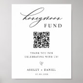 Poster Mariage du code QR du fonds de lune de miel (Devant)