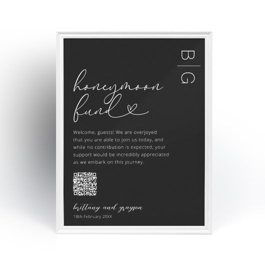 Poster Mariage du code QR du fonds de lune de miel