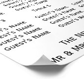 Poster Mariage du coeur de papillon noir et blanc (Coin)