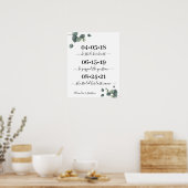 Poster Mariage du jour meilleur Eucalyptus Date Oui Jour (Cuisine)