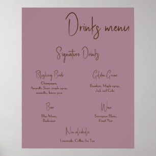 Poster Mariage du menu Boissons