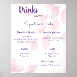 Poster Mariage du menu Boissons