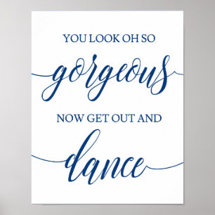 Poster Mariage du sol de danse Connexion Marine Blue Call