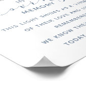 Poster Mariage Dusty Bleu & Gris Aquarelle En Mémoire (Coin)