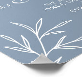 Poster Mariage Dusty Blue Choisissez un Siège et non un P (Coin)