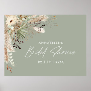 Poster Mariage économique élégant moderne avec herbe de p