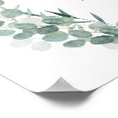 Poster Mariage Élégant au Eucalyptus (Coin)