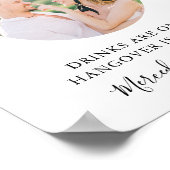 Poster Mariage élégant avec photo personnalisée Open Bar (Coin)