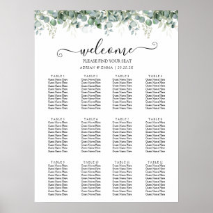 Poster Mariage Élégant avec Verdure d'Eucalyptus