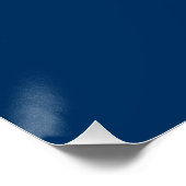 Poster Mariage élégant bleu marine initiales couple (Coin)