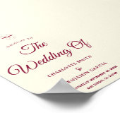 Poster Mariage Élégant Burgundy Script Crème Ivoire (Coin)