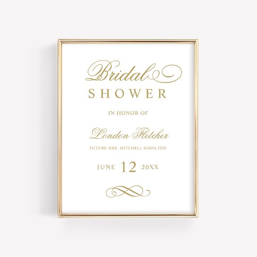 Poster Mariage Élégant Classique Antique Doré Bridal Show