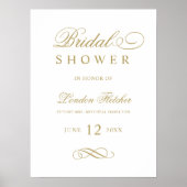 Poster Mariage Élégant Classique Antique Doré Bridal Show (Devant)