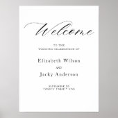 Poster Mariage Élégant Classique Calligraphie Noir et Bla (Devant)