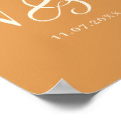 Poster Mariage élégant couple initiales moutarde (Coin)