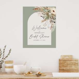 Poster Mariage élégant et moderne avec herbe de pampa pou