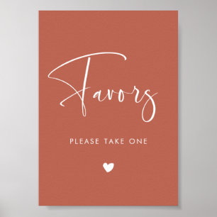 Poster Mariage élégant et moderne en argile rouge Symbole