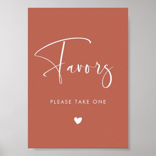 Poster Mariage élégant et moderne en argile rouge Symbole (Devant)