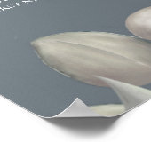 Poster Mariage Élégant Floral Roses Aquarelle Bleu (Coin)