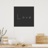 Poster Mariage élégant gris blanc amour (Cuisine)