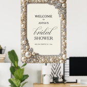 Poster Mariage Elégant Perles (Bureau à domicile)
