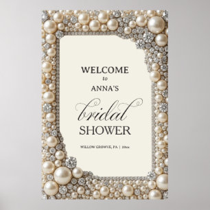 Poster Mariage Elégant Perles