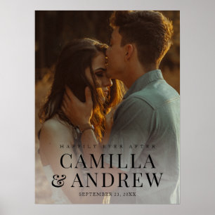 Poster Mariage élégant photo moderne