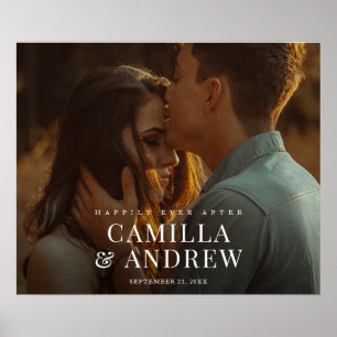 Poster Mariage Élégant Photo Moderne de Bienvenue