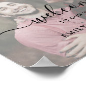 Poster Mariage Élégant Simple Photo de Bienvenue Moderne (Coin)