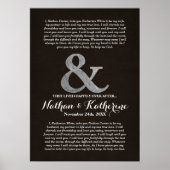 Poster Mariage En Bois Sombre Et Argent Voit Heureusement (Devant)