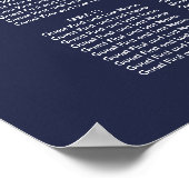 Poster Mariage en diamant moderne bleu foncé (Coin)