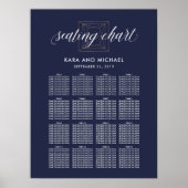 Poster Mariage en diamant moderne bleu foncé (Devant)