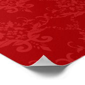 Poster Mariage en faveur du damas rouge (Coin)