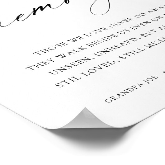 Poster Mariage en mémoire aimante (Coin)