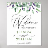 Poster Mariage Eucalyptus Lavender (Devant)