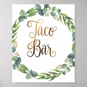 Poster Mariage Eucalyptus signe pour barre de taco