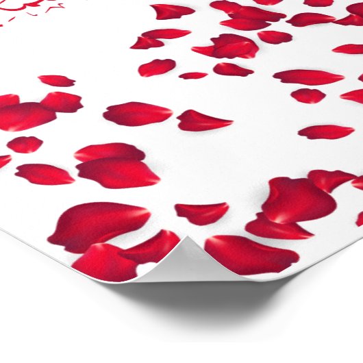 Poster Mariage Félicitations en arabe En rouge avec pétal (Coin)