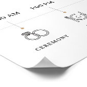 Poster Mariage Feuille vert Bienvenue & Timeline (Coin)