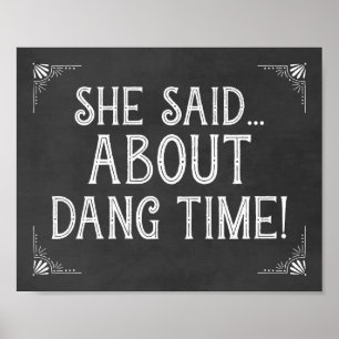 Poster Mariage Fiançailles Photo Prop Signal Elle a dit O