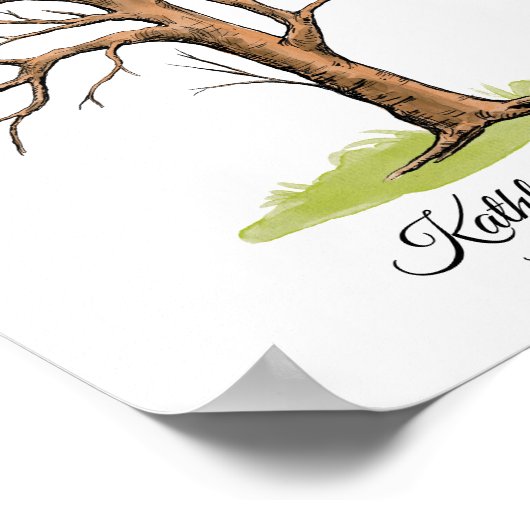 Poster Mariage Fingerprint Tree invité Réserver N.2 (Coin)