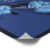 Poster Mariage Fleur Bleu Faisant (Coin)