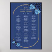 Poster Mariage Fleur Bleu Faisant (Devant)