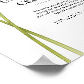 Poster Mariage Fleur Moderne de Lys de Calla Blanc (Coin)