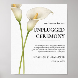 Poster Mariage Fleur Moderne de Lys de Calla Blanc