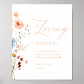 Poster Mariage fleur sauvage "In Love Memory" (Devant)