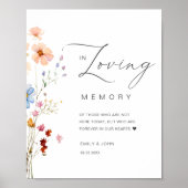 Poster Mariage fleur sauvage "In Love Memory" (Devant)