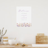 Poster Mariage Fleur sauvage Lilac Bienvenue (Cuisine)