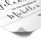 Poster Mariage fleuri en bois rustique (Coin)